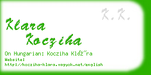 klara kocziha business card